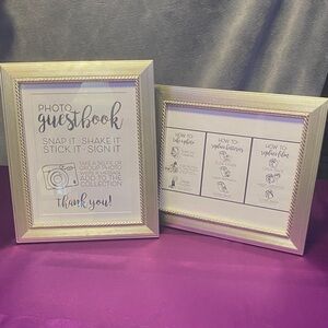 Set of 2 8x10 Silver Textured Picture Frames